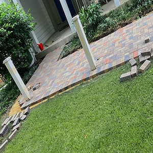 patio being installend